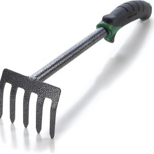 Tools Hand Cultivator Mini Rake – ErgoGrip with Bend Proof Carbon Steel Design – Hand Tool loosens Soil, rips Out Weeds, Hand Tiller Garden Tool – Rust Proof Heavy Duty Tines and Shaft