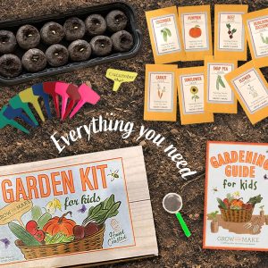 DIY Gardening Kit For Kids Girls & Boys of All Ages | Fun Craft Activity Kids Plant Growing Kit| Learn How to Grow Your Own Vegetables & Flowers with Supplies from Grow and Make| Kids Seed Growing Kit